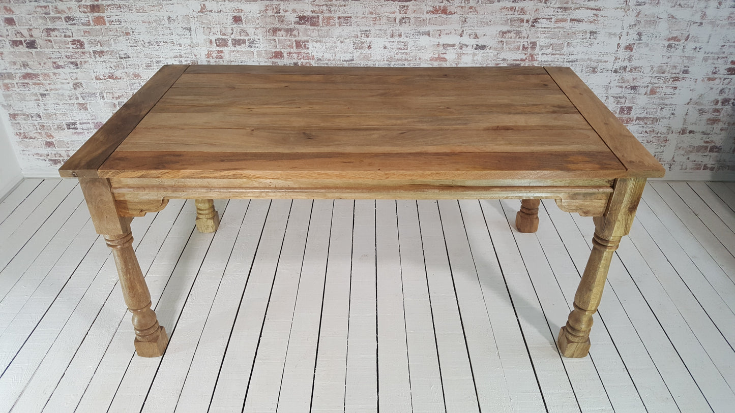 Buy All Wood Extendable Rustic Farmhouse Dining Table