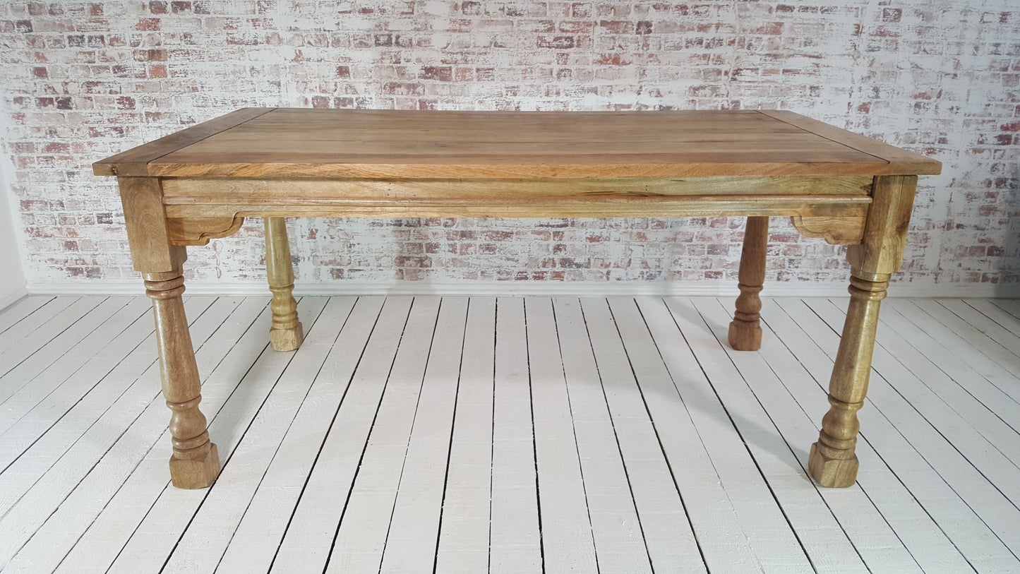 Very Large Extendable Rustic Farmhouse Dining Table Natural