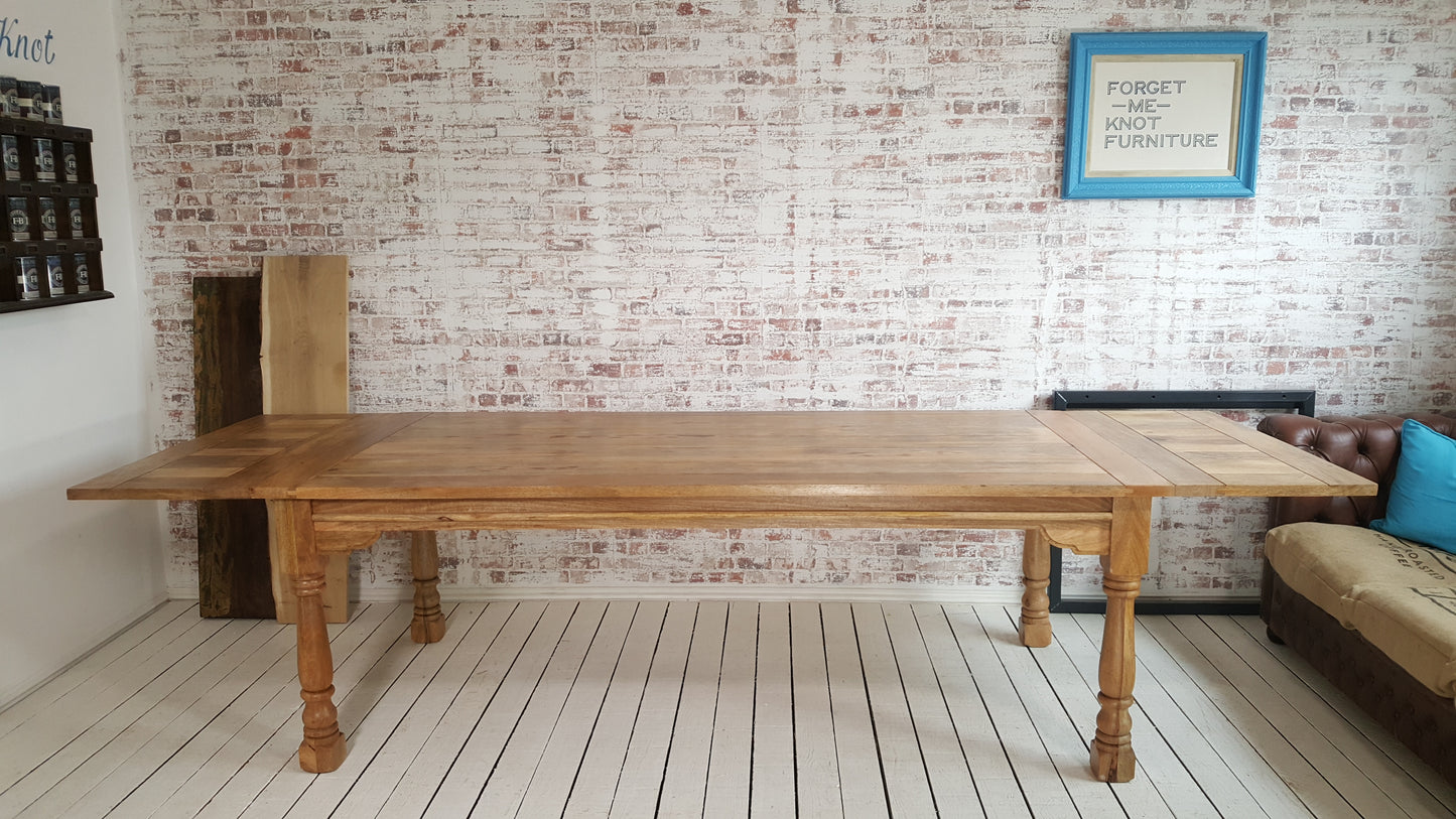 Buy Very Large Extendable Oak Style Rustic Farmhouse Dining