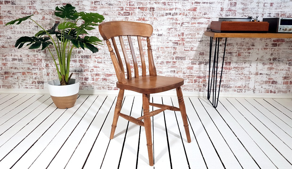 Slat Back Dining Chairs Farmhouse Beech Rustic Antique Finish