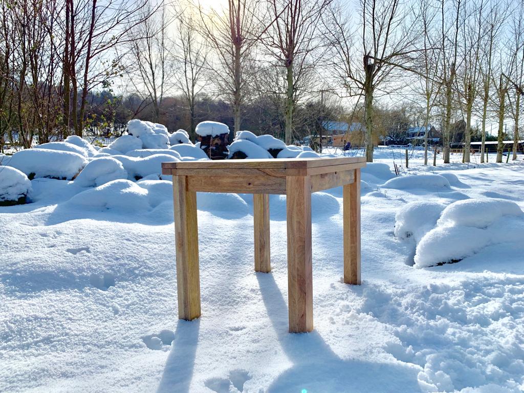 Square Leg Extending Rustic Farmhouse Dining Table - FMK1