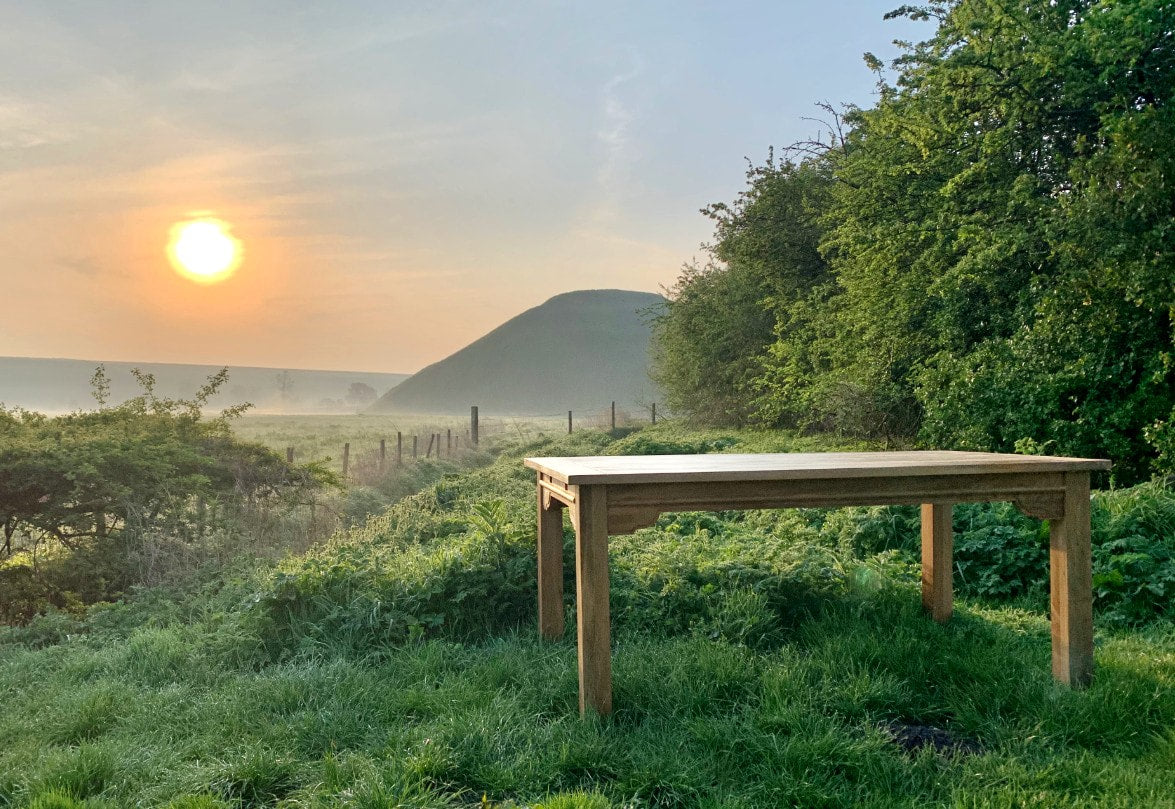 Natural Finish Contemporary Square Leg Extendable Modern Rustic Farmhouse Dining Table