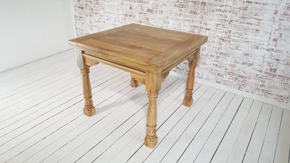 Natural Finish Folding Extendable Rustic Farmhouse Dining Table