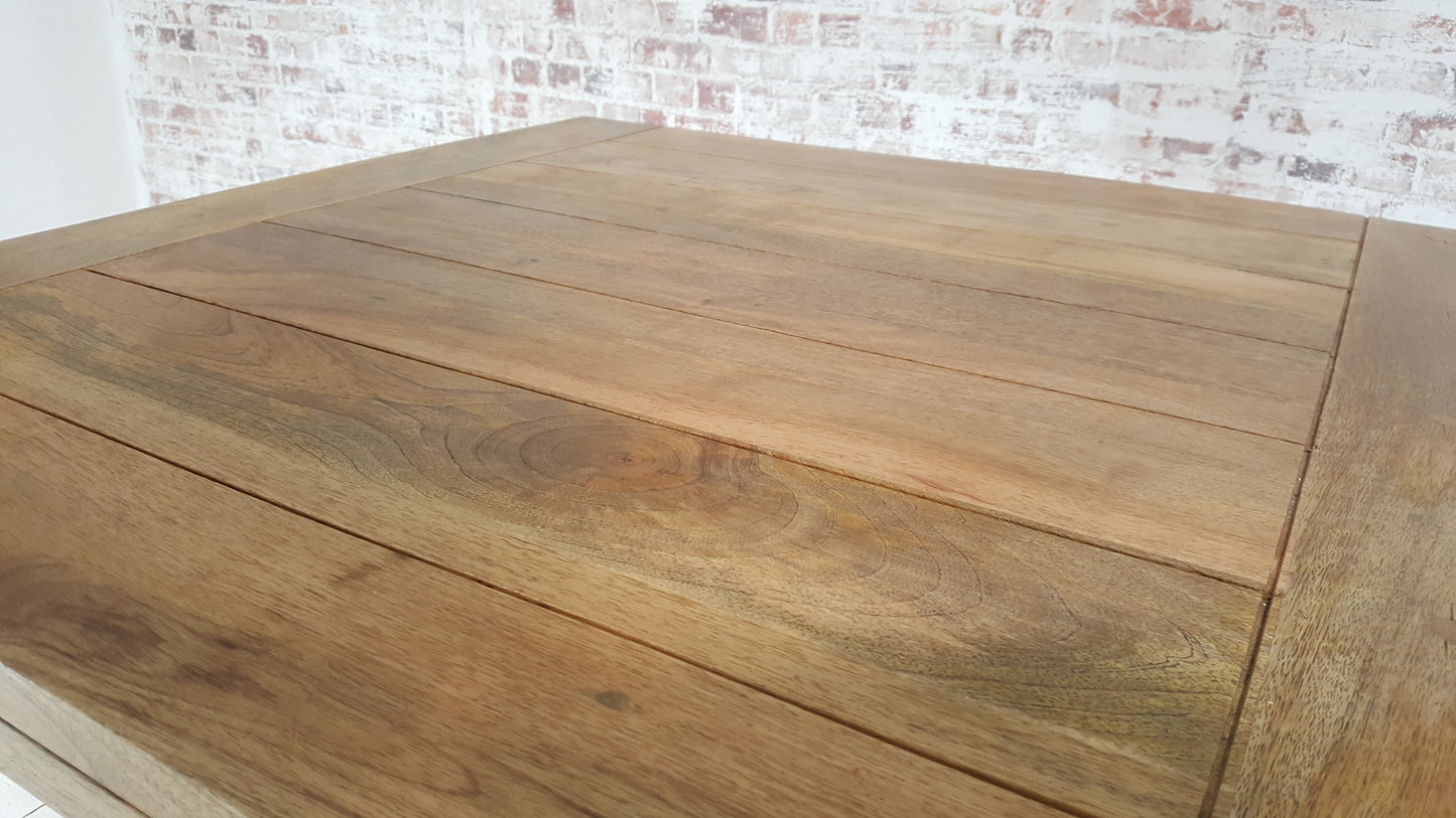 Natural Finish Folding Extendable Rustic Farmhouse Dining Table