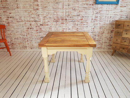 Painted Finish Folding Extendable Rustic Farmhouse Dining Table