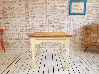 Painted Finish Folding Extendable Rustic Farmhouse Dining Table