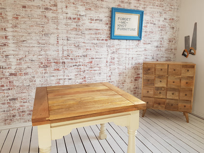 Painted Finish Folding Extendable Rustic Farmhouse Dining Table
