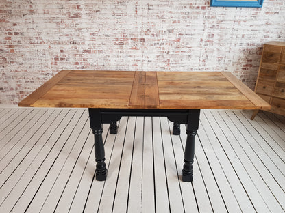 Painted Finish Folding Extendable Rustic Farmhouse Dining Table