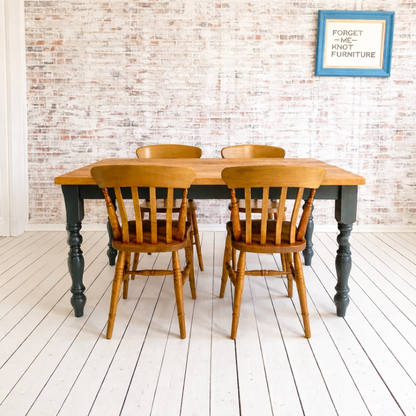 Extending Traditional Rustic Farmhouse Reclaimed Style Pine Kitchen Dining Table - Any Size, Any Colour!