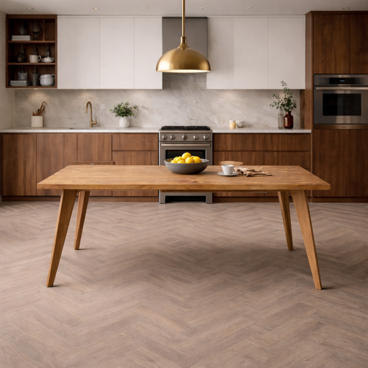 Nordic Tapered Leg Rustic Dining Table