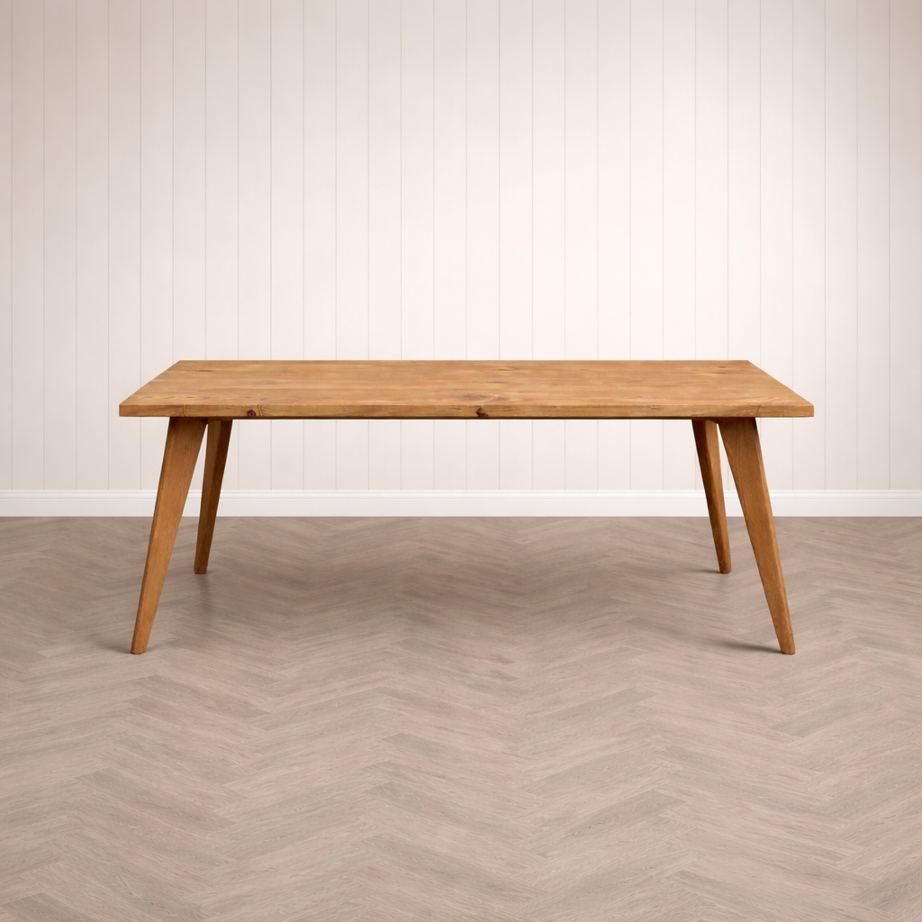 Nordic Tapered Leg Rustic Dining Table