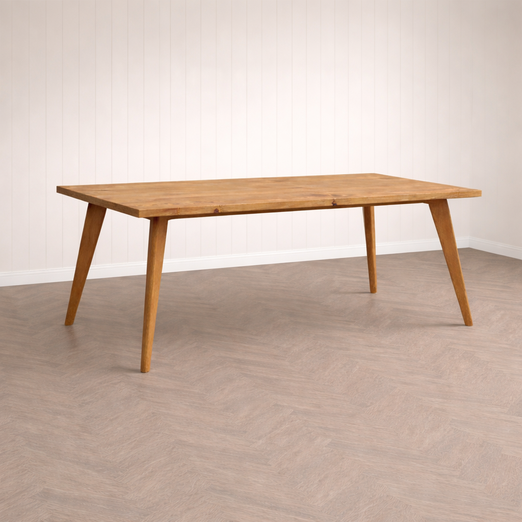 Nordic Tapered Leg Rustic Dining Table