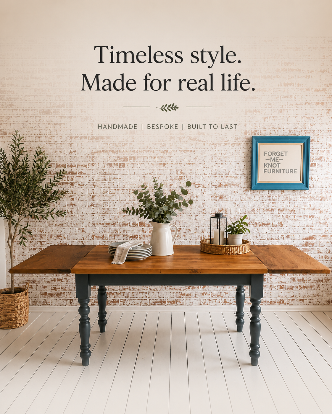 Extending Traditional Rustic Farmhouse Reclaimed Style Pine Kitchen Dining Table - Any Size, Any Colour!