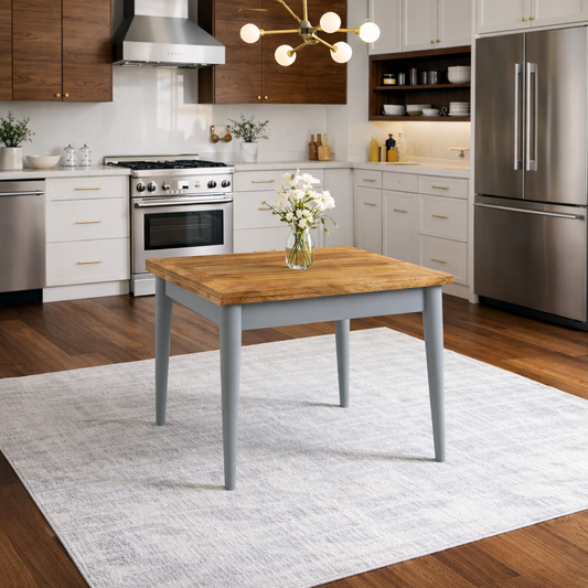 Painted Finish Extendable Mid-Century Rustic Modern Folding Dining Table