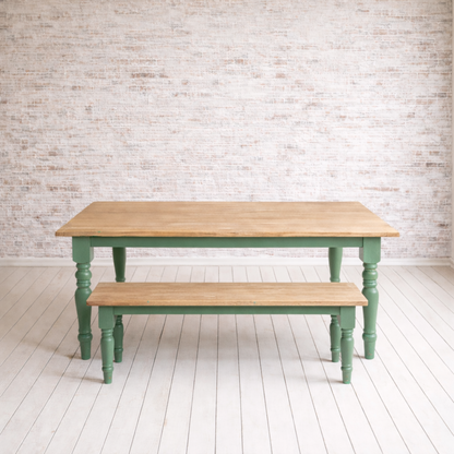 Traditional Oak Dining Table with Bench and Farmhouse Chairs Set
