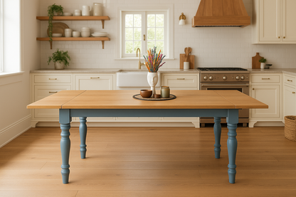 Prime Grade Extending Oak Farmhouse Dining Table - All Sizes - Any Farrow & Ball Colour