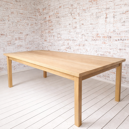 All Oak Square Leg Natural Wood Finish Dining Table