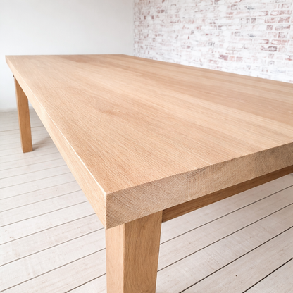 All Oak Square Leg Natural Wood Finish Dining Table