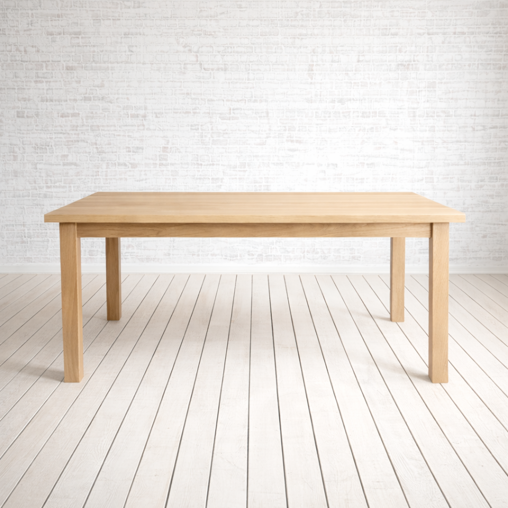 All Oak Square Leg Natural Wood Finish Dining Table