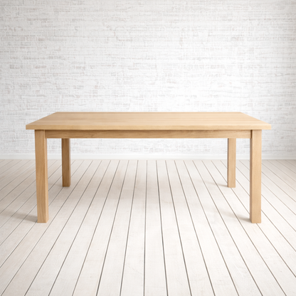 All Oak Square Leg Natural Wood Finish Dining Table