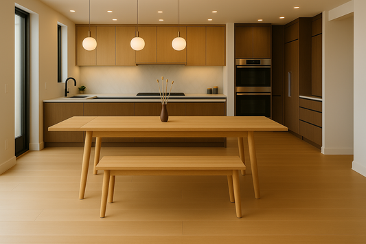 oak dining with table