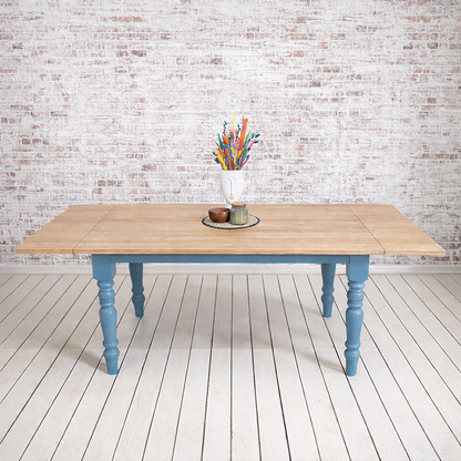 Extending Oak Farmhouse Dining Table - All Sizes - Any Farrow & Ball Colour