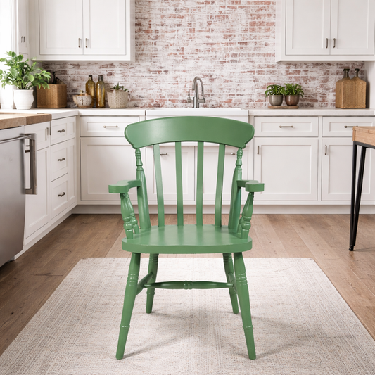 Pair of Slat Back Carver Chairs Painted Any Farrow & Ball Colour!