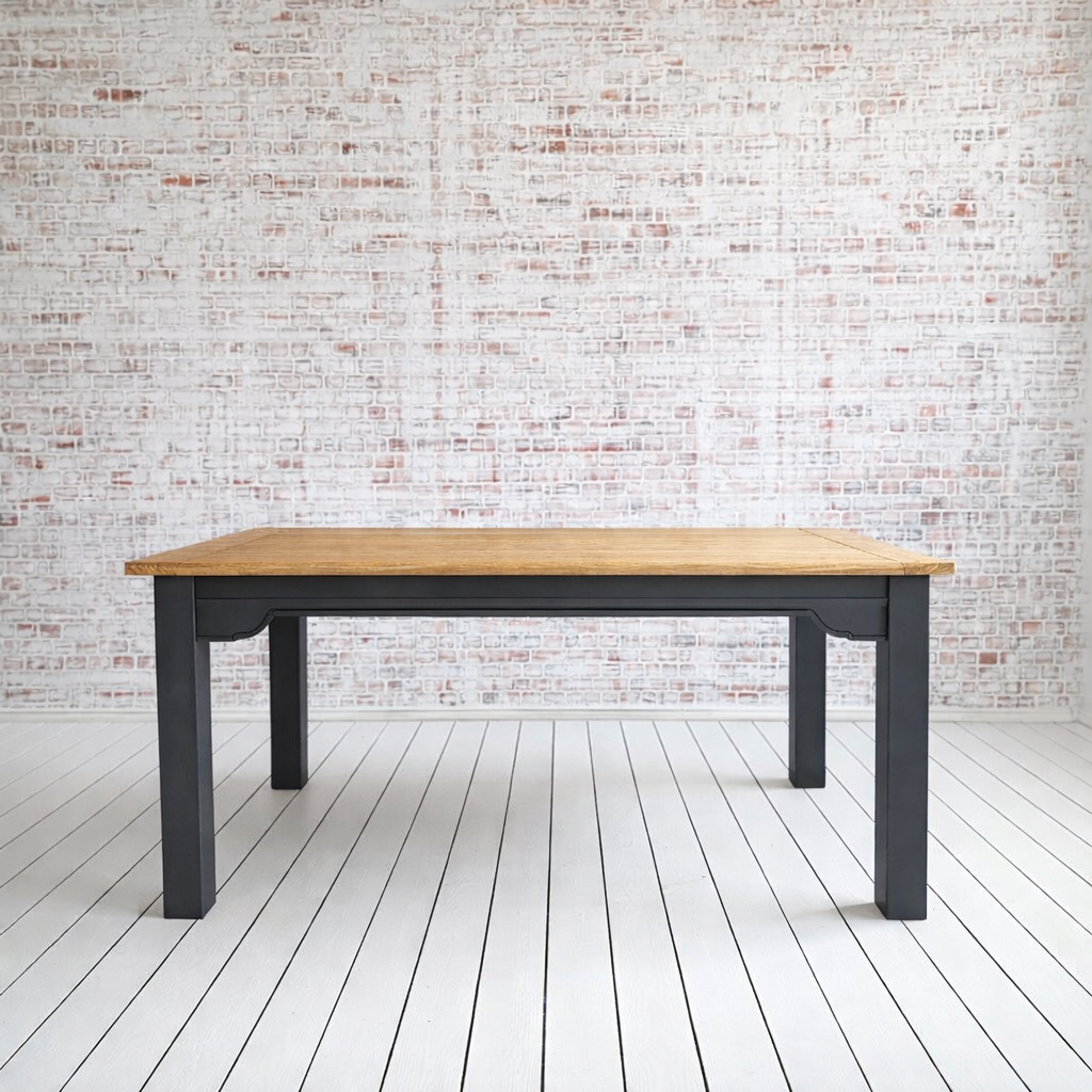 Contemporary Square Leg Extendable Modern Rustic Farmhouse Dining Table Painted Finish