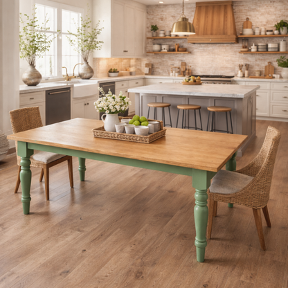 Prime Oak Farmhouse Dining Table Painted Finish