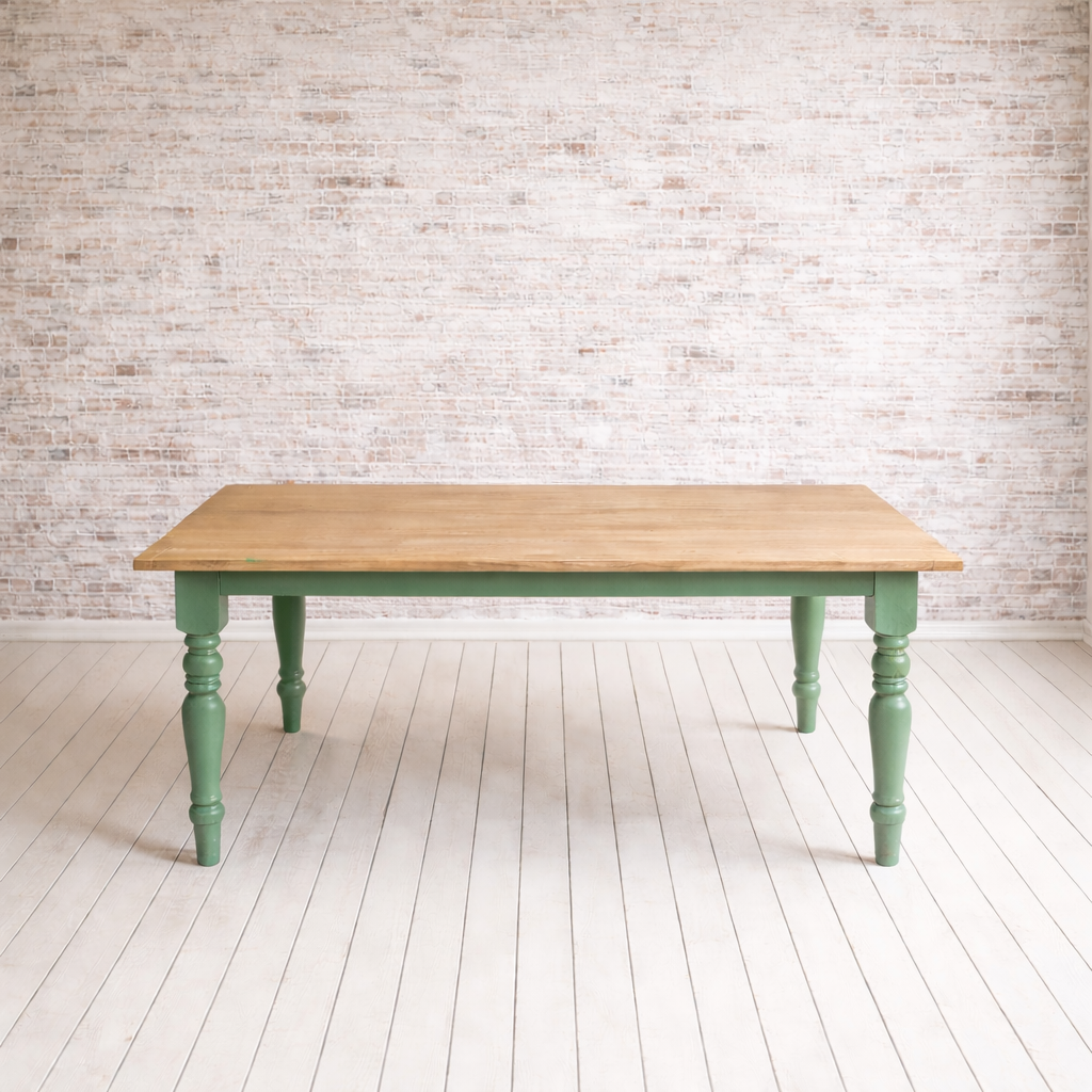 Prime Oak Farmhouse Dining Table Painted Finish