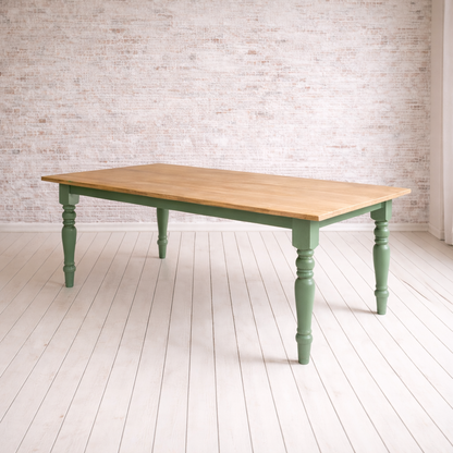 Prime Oak Farmhouse Dining Table Painted Finish
