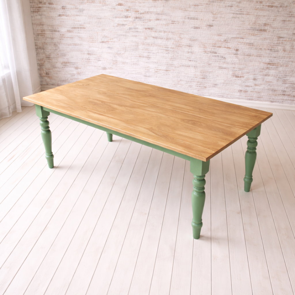 Prime Oak Farmhouse Dining Table Painted Finish
