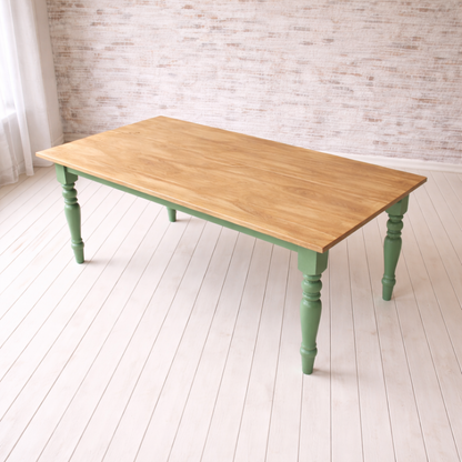 Prime Oak Farmhouse Dining Table Painted Finish