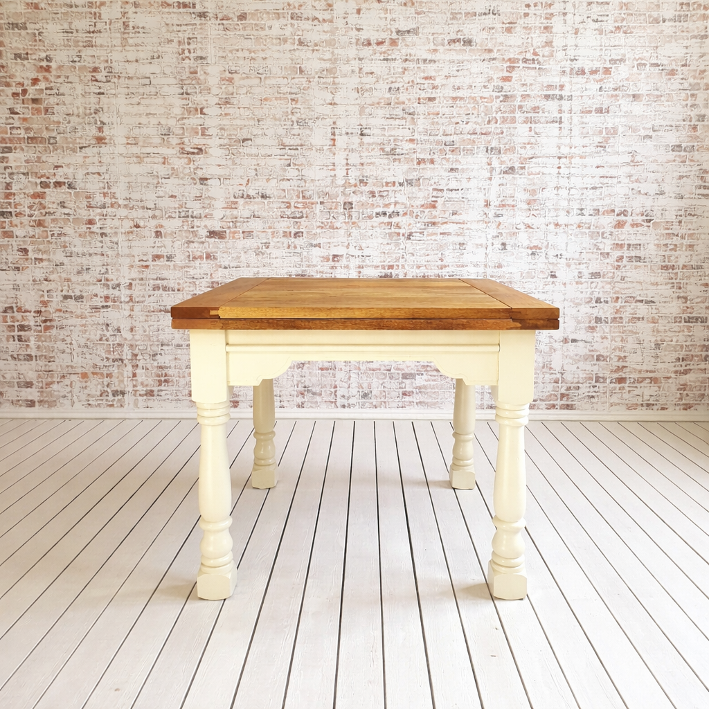 Painted Finish Folding Extendable Rustic Farmhouse Dining Table