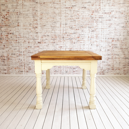Painted Finish Folding Extendable Rustic Farmhouse Dining Table