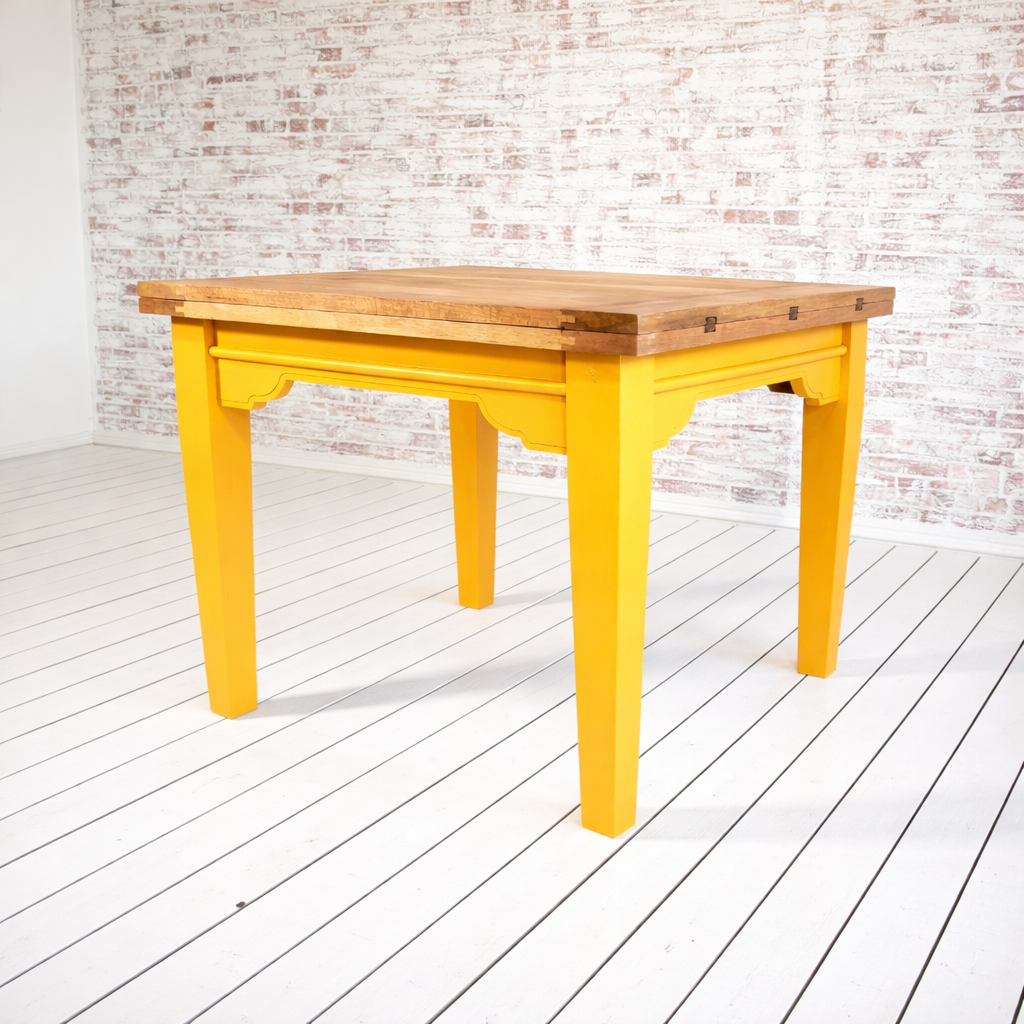 Tapered Leg Extending Farmhouse Dining Table to Seat Eight People - Modern Rustic Style