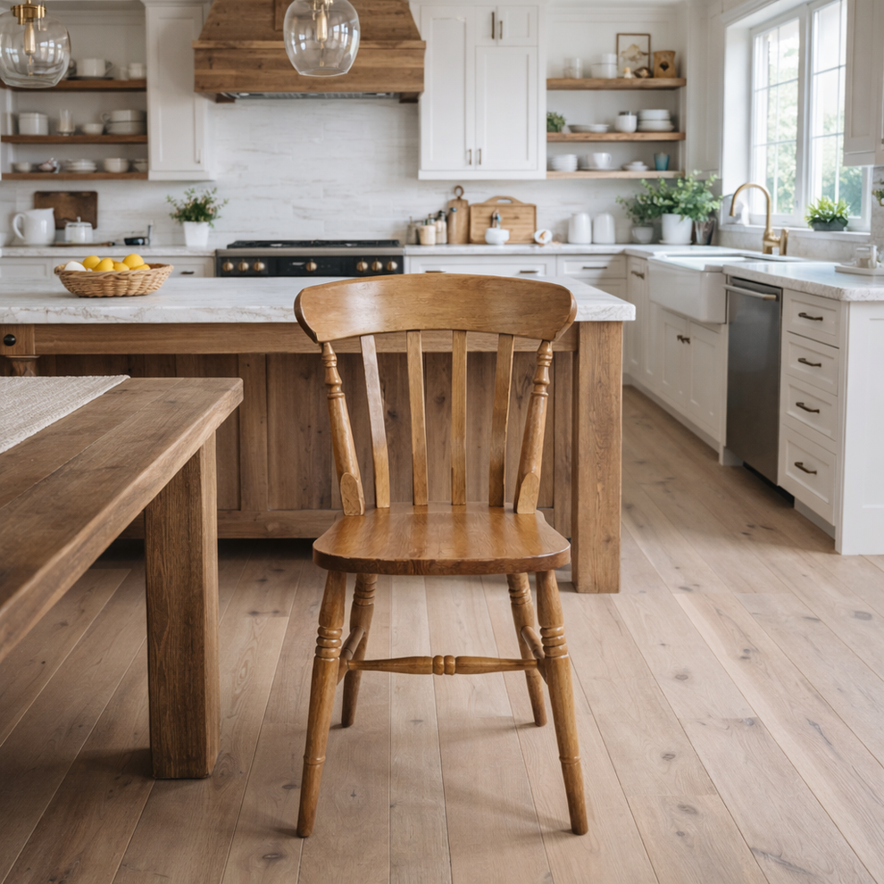 Rustic Slat Back Beech Dining Chairs – FMK