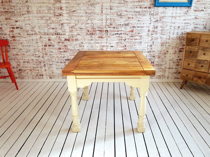 Extending Rustic Farmhouse Dining Table Set - Space Saving, Extendable