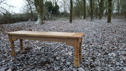 Painted Finish Farmhouse Kitchen Dining Bench with Refectory Turned Legs - Any Farrow & Ball!