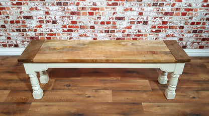 Painted Finish Farmhouse Kitchen Dining Bench with Refectory Turned Legs - Any Farrow & Ball!