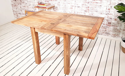 Small Extendable Dining Table Folding Drop Leaf Square Leg Rustic Farmhouse