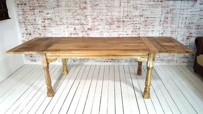 Painted Finish Large Extendable Dining Table Rustic Farmhouse Style - Any Farrow & Ball Colour!