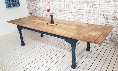 Very Large Extendable Rustic Farmhouse Dining Table Painted Finish - 14-16 Seater - 10ft