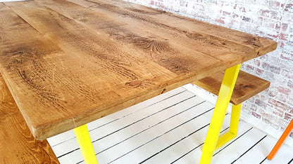 Tapered Leg Industrial Dining Table / Bench Sets - Any RAL Colour Powder Coating