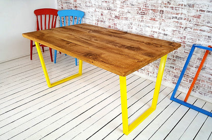 Tapered Leg Industrial Dining Table / Bench Sets - Any RAL Colour Powder Coating