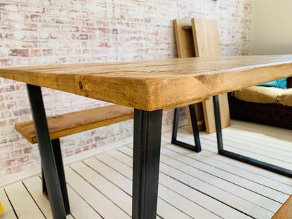 Tapered Leg Industrial Dining Table / Bench Sets - Any RAL Colour Powder Coating