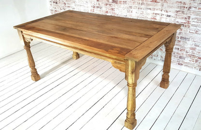 Painted Finish Large Extendable Dining Table Rustic Farmhouse Style - Any Farrow & Ball Colour!