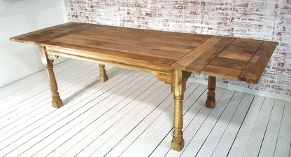 Painted Finish Large Extendable Dining Table Rustic Farmhouse Style - Any Farrow & Ball Colour!