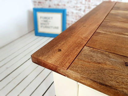 Painted Finish Large Extendable Dining Table Rustic Farmhouse Style - Any Farrow & Ball Colour!