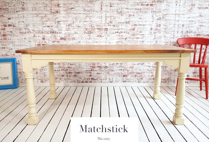 Painted Finish Large Extendable Dining Table Rustic Farmhouse Style - Any Farrow & Ball Colour!